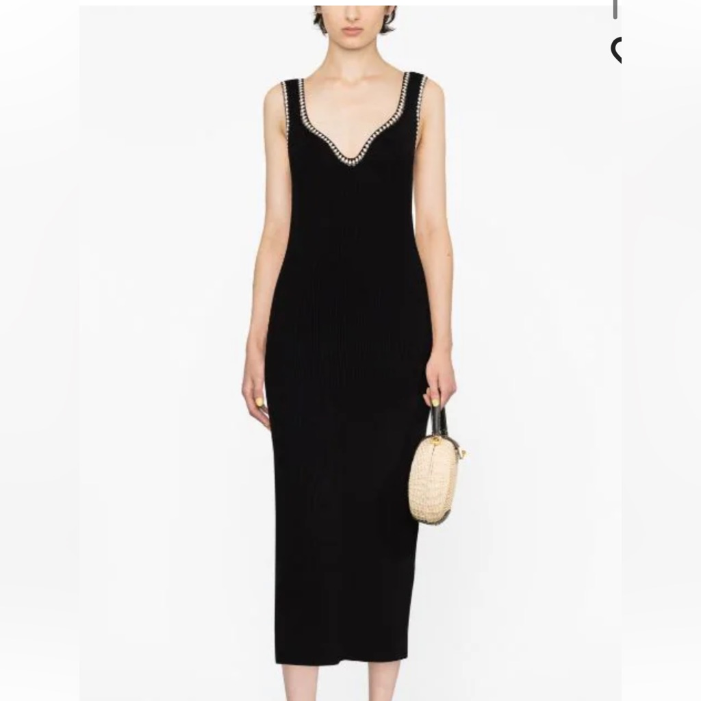 Maje Black Knit Maxi Dress